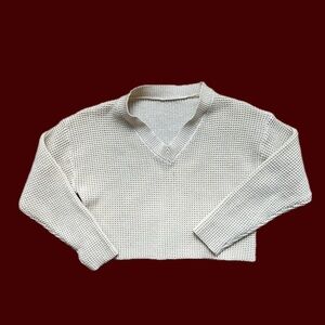 Cozy Cream V-Neck Sweater
